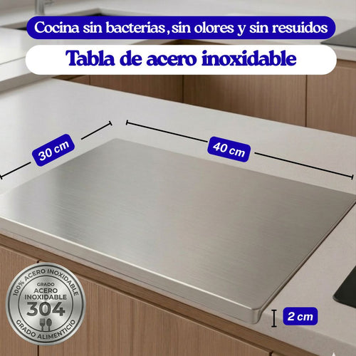 Tabla de picar de acero inoxidable 304 🛡️