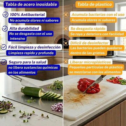 Tabla de picar de acero inoxidable 304 🛡️