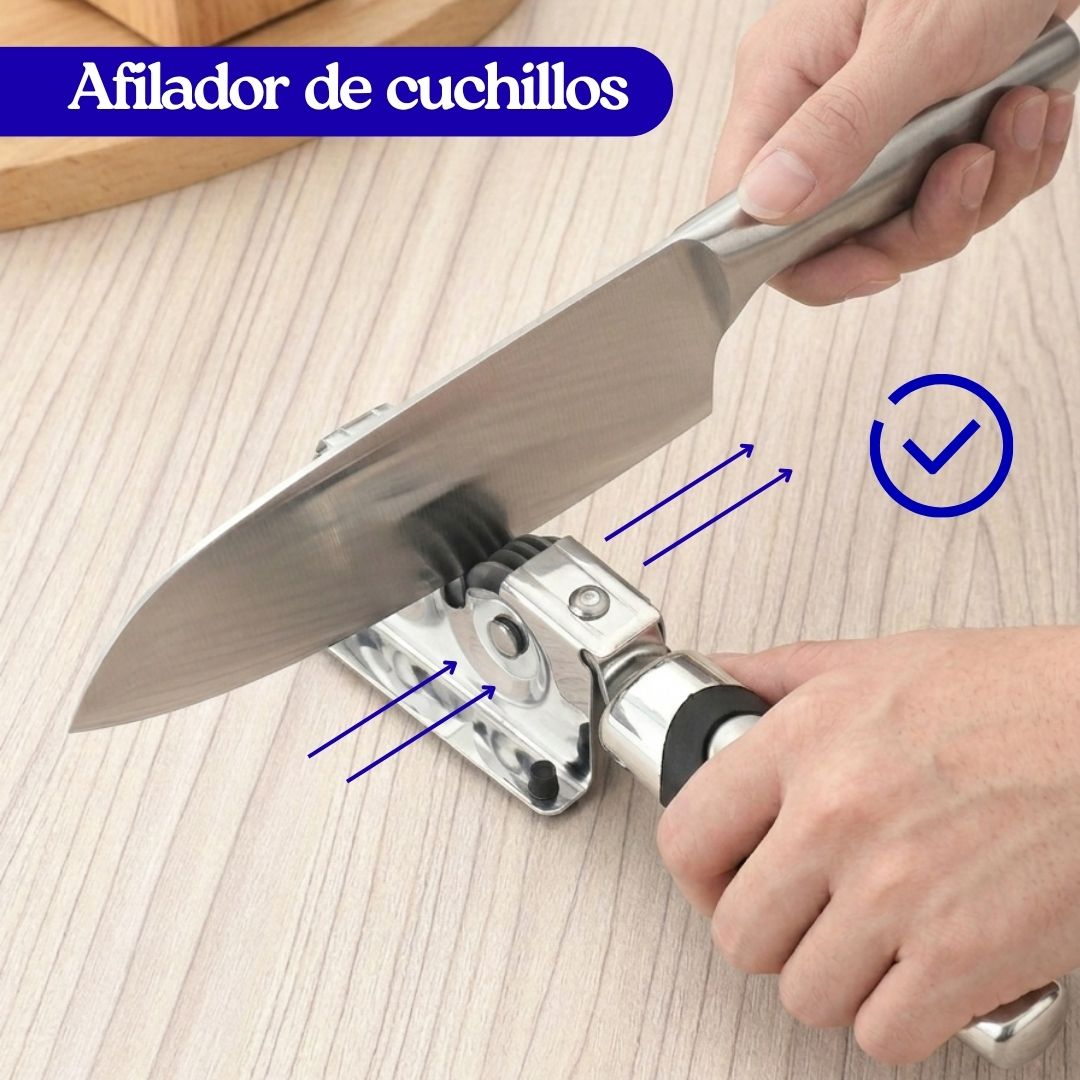 Tabla de acero inoxidable + Afilador + Cuchillo 👨‍🍳